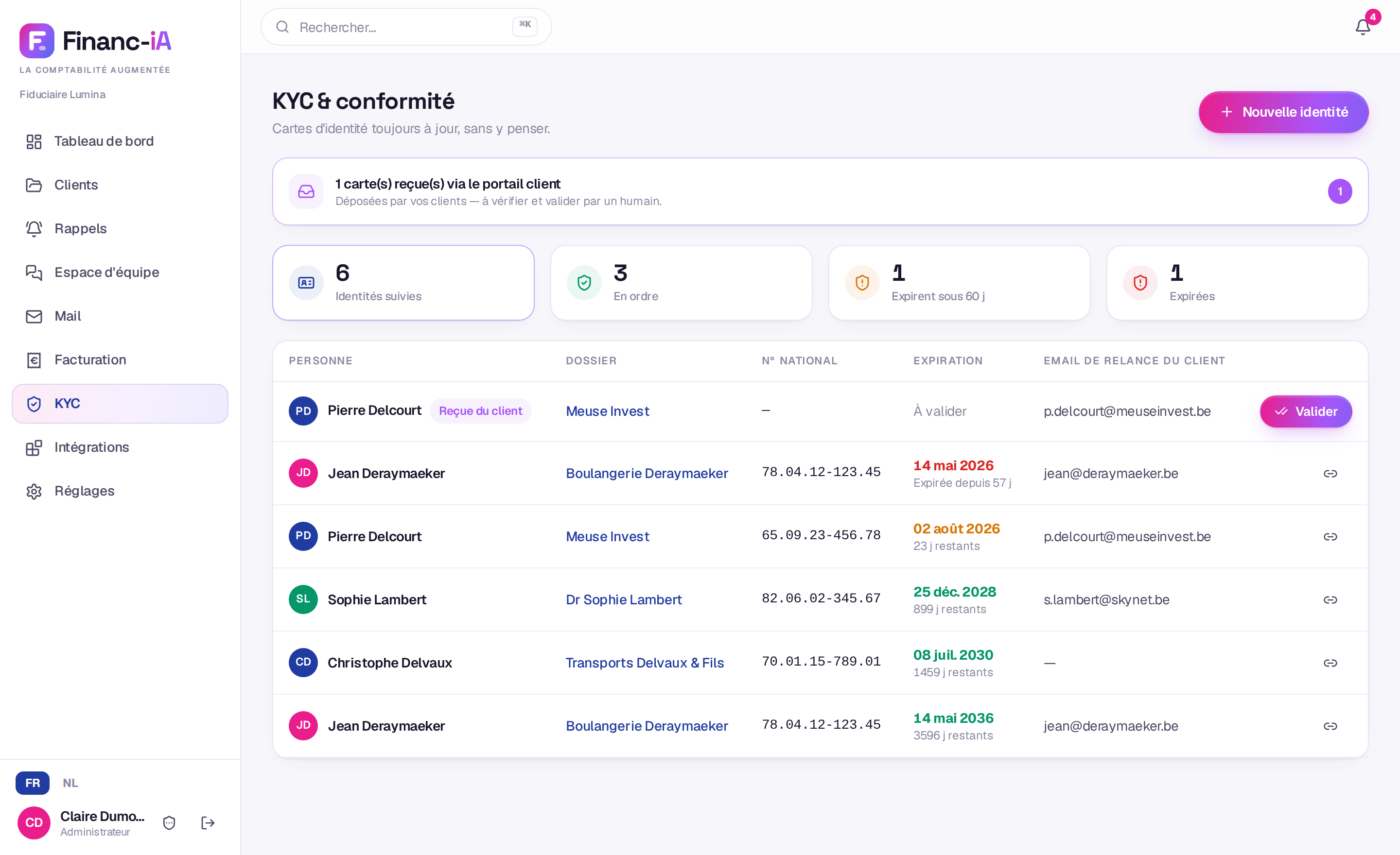 Registre KYC Financ-iA